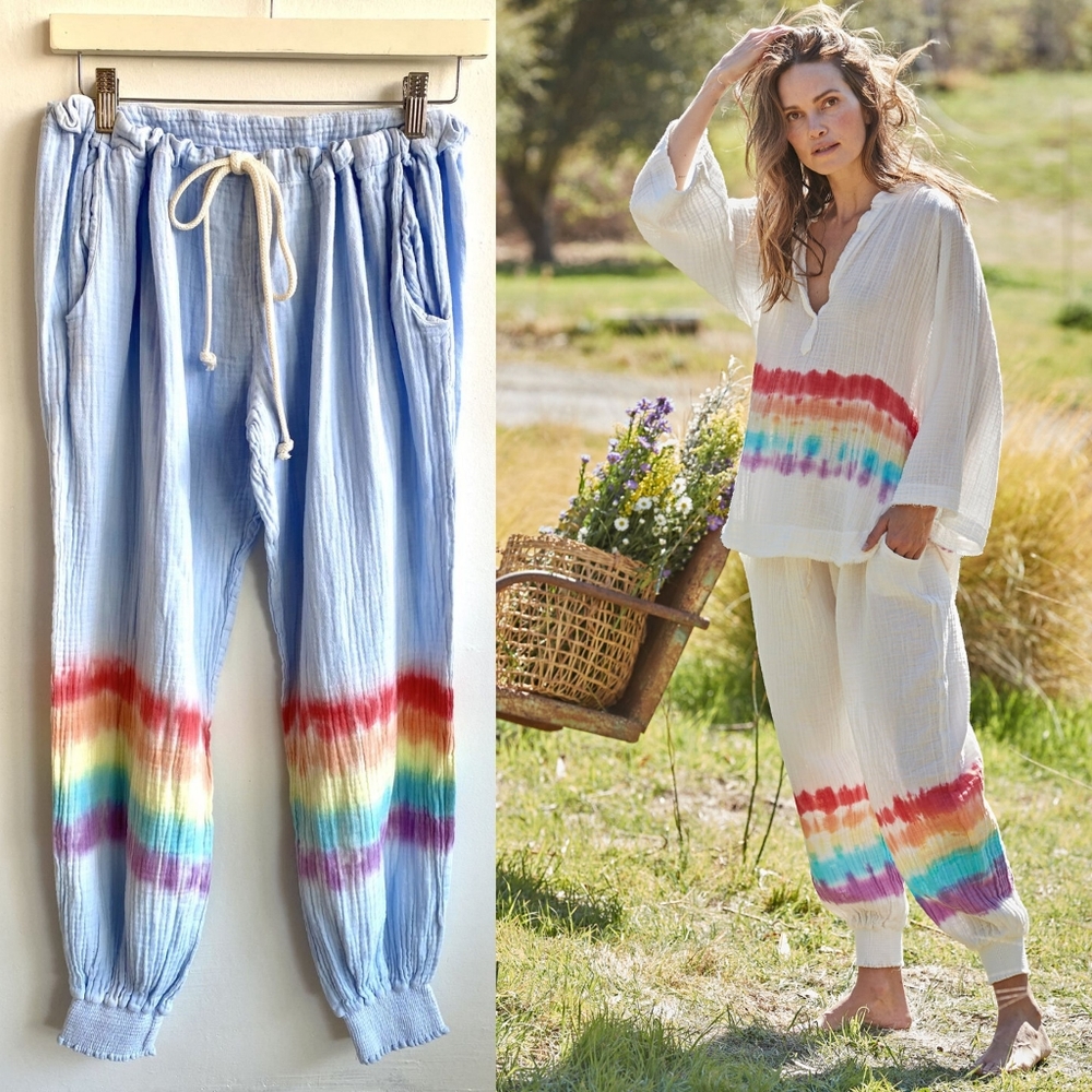 New 9Seed Fire Island Surf Pants Prism Tie Dye M/L
